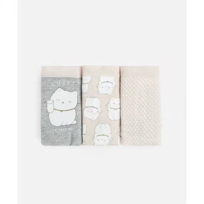 Set 3 Quần lót Xuất Dư Oyhso, Bộ đồ lót nữ cao cấp hàng xuất Mẫu Mèo Thần Tài