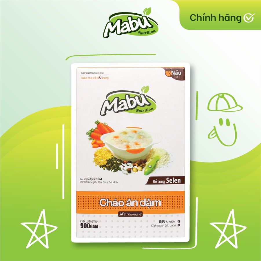 Cháo hạt vỡ cho bé Mabu (900g), cháo ăn dặm nấu nhanh cho bé từ 7 tháng tuổi, đồ ăn dặm truyền thống, kiểu Nhật, BLW