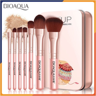 Bộ cọ trang điểm 7 cây siêu xinh BIOAQUA cọ trang điểm cơ bản bộ cọ trang điểm trendy cho phái đẹp - SPU003