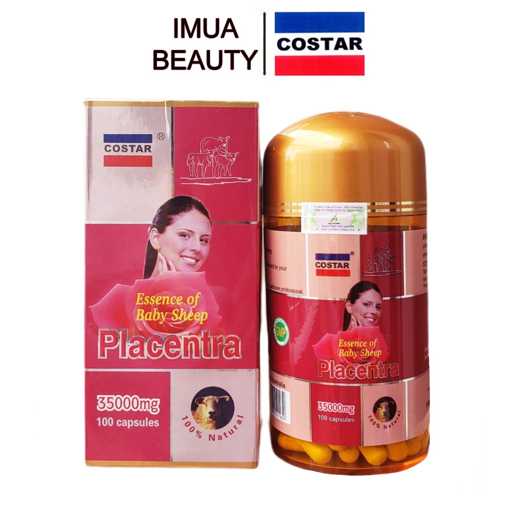 Viên uống Nhau Thai Cừu Costar Essence of Baby Sheep Placentra 35000mg 100 Viên Hỗ Trợ Chống Lão Hóa, giúp Đẹp Da
