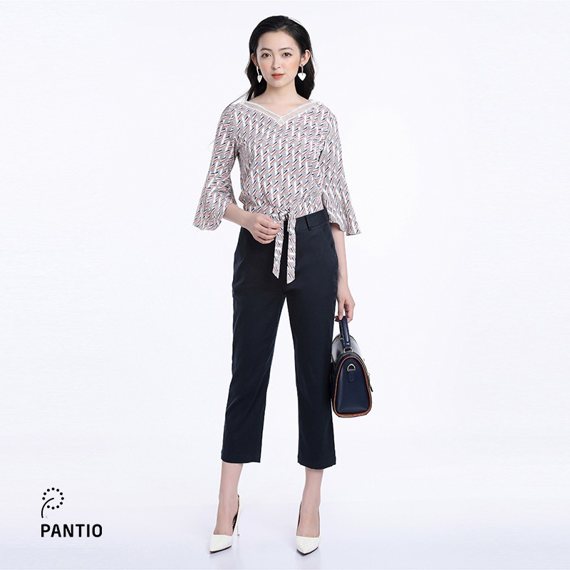 Áo sơ mi nữ tay lỡ thắt nơ phần đuôi áo FAS52547 - PANTIO