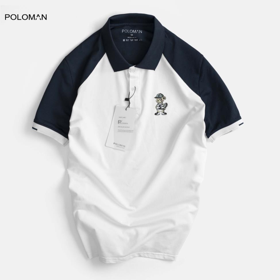 Áo Polo nam cổ bẻ Rap-lăng DLO vải cá sấu Cotton xuất xịn,chuẩn form,sang trọng-lịch lãm màu Trắng P46 - POLOMAN ྇ *