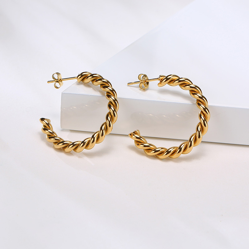 Vnox Khuyên Tai Tròn Mạ Vàng 14k Thời Trang Dành Cho Nữ