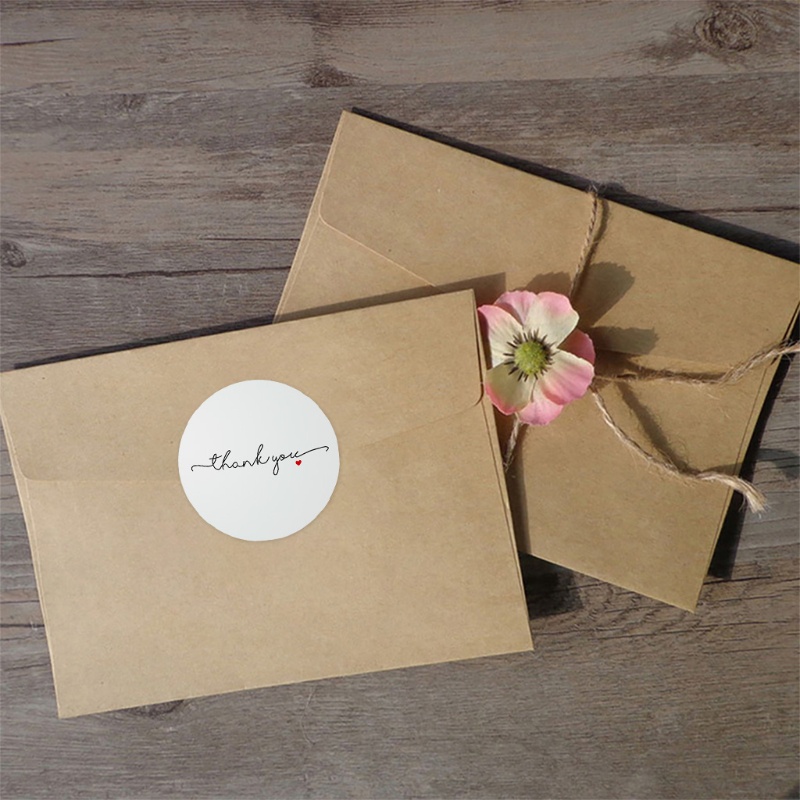 QQ Set 500 Nhãn Dán Tròn In Chữ Thank You Trang Trí Gói Quà