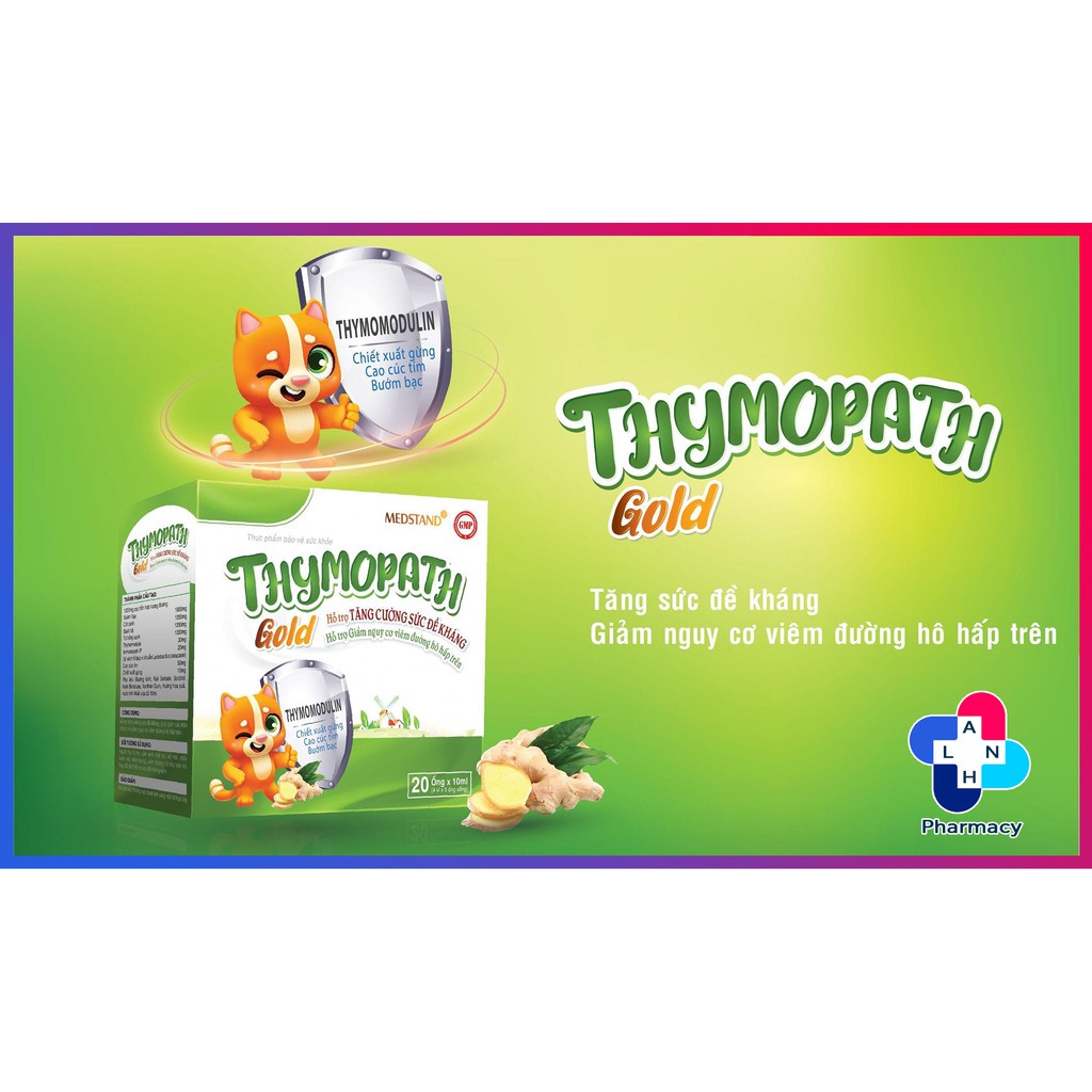 Tăng sức đề kháng cho bé từ 6 tháng tuổi Thymopath Gold từ Thymodulin Hộp 20 ống siro uống tăng miễn dịch