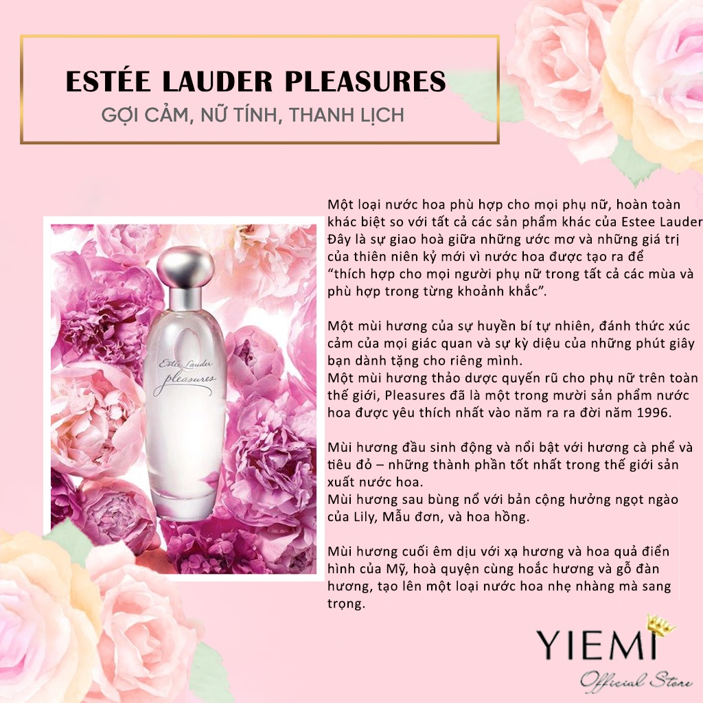 Nước Hoa Nữ Estée Lauder Pleasures EDP, Nước hoa Estee Lauder chính hãng.