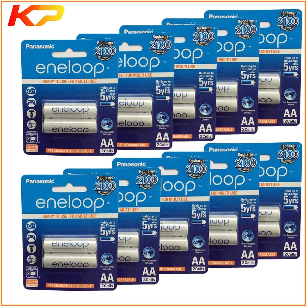 2 vỉ pin sạc AA Eneloop panasonic 2000mah