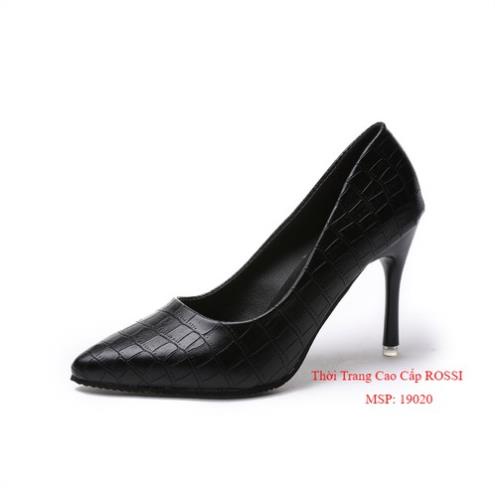 ❤FREESHIP❤ Giày cao gót bít mũi da vân cá sấu gót nhọn 7cm size lớn 40 41 42 43 - 19020 NRossi HOT