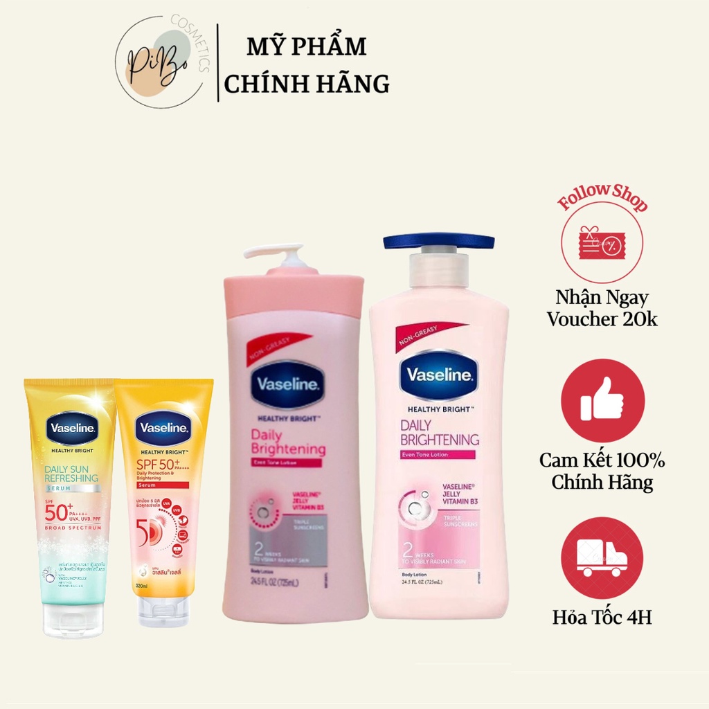 Kem &amp; Serum Dưỡng Thể Trắng Mịn Da Vaseline Daily