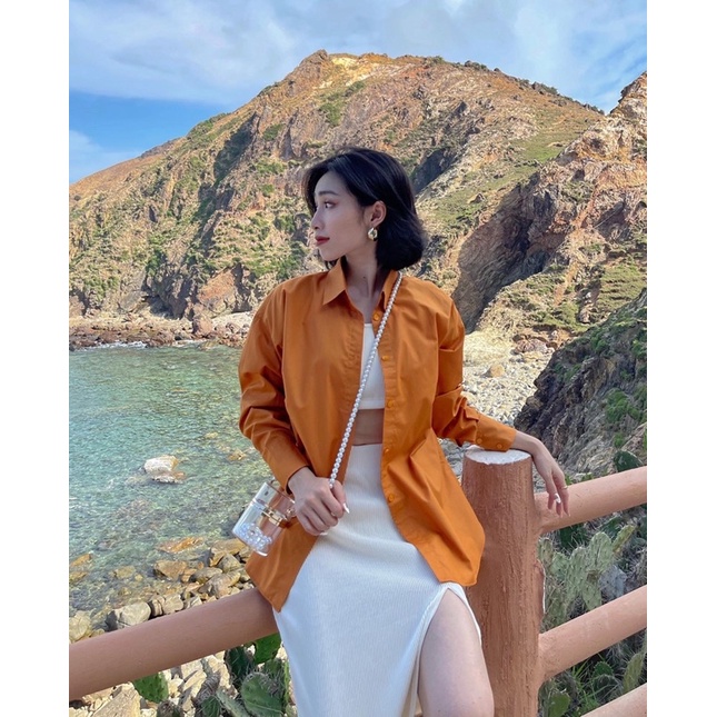 ZIEL Áo sơ mi nữ nhiều màu oversize | Regular Shirt