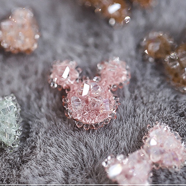 Charm Đá Pha Lê Pastel | Bướm Nơ Mickey Trang Trí Móng