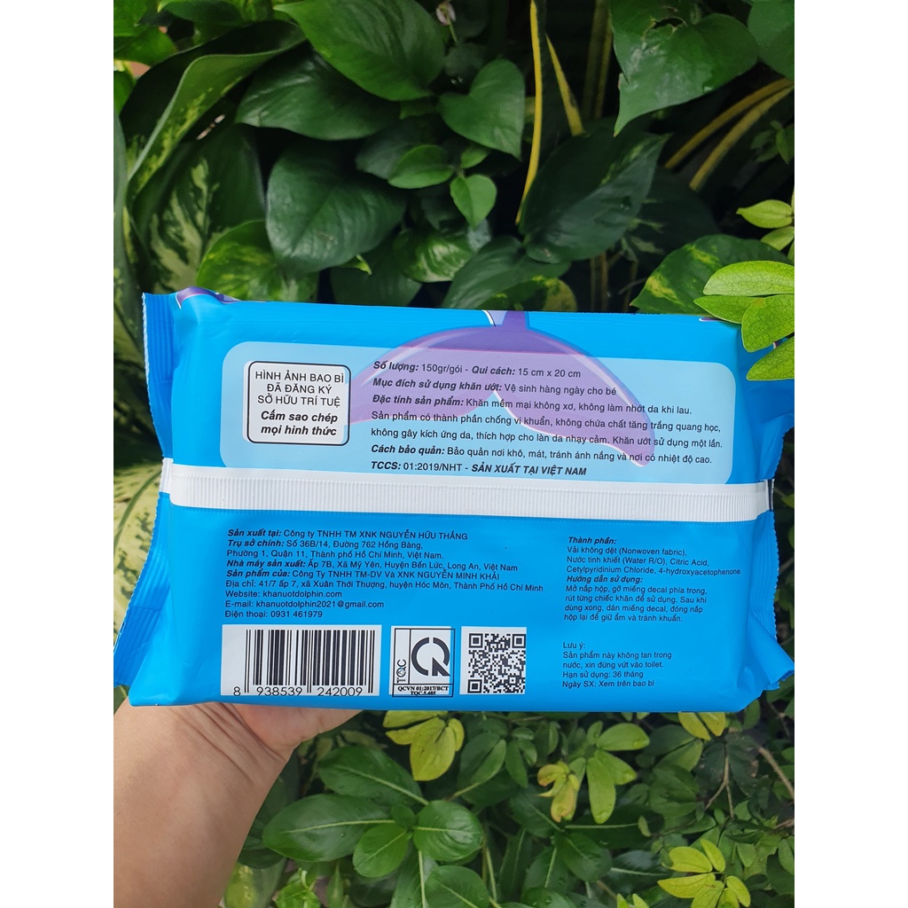 (SIÊU TO)Khăn ướt Dolphin không hương 100 tờ