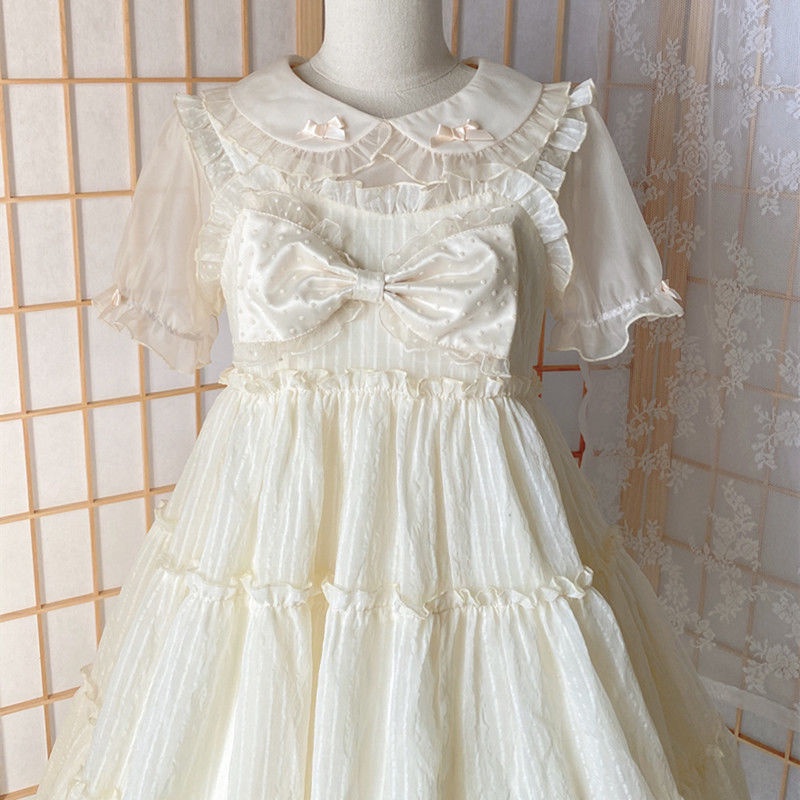 Áo Sơ Mi Cổ Búp Bê Lông Nhung Thiết Kế Chính Hãng Lolita Dễ Thương Dễ Phối Đồ Dành Cho Nữ