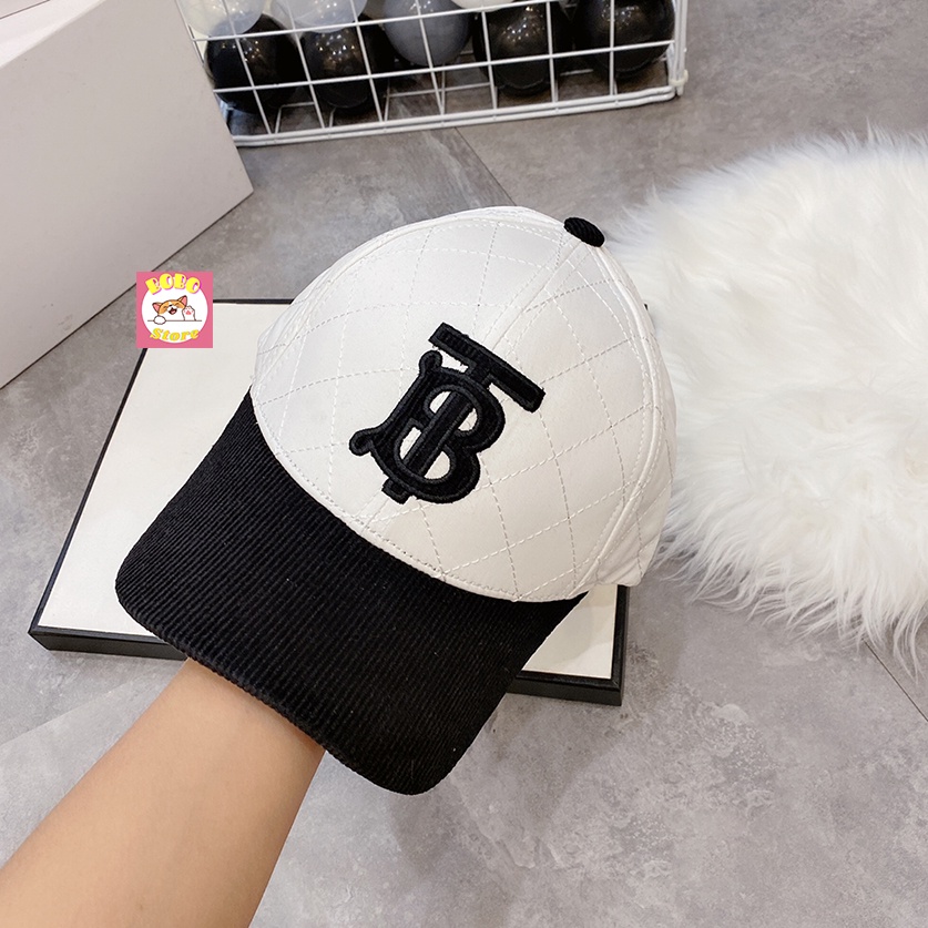 Mũ lưỡi trai Burberry gió trần trám mix nhung tăm hàng QC cao cấp