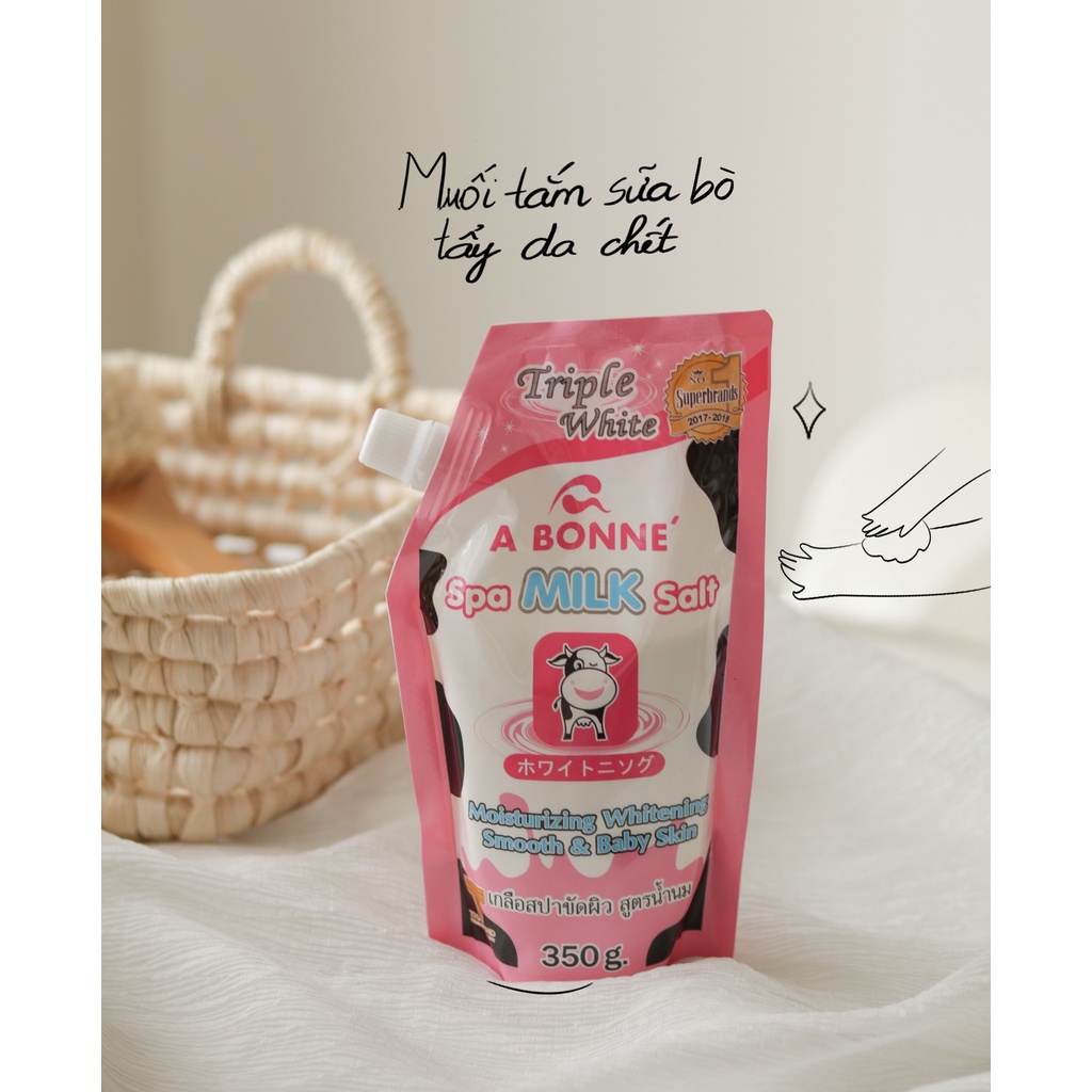 Muối tắm sữa bò tẩy tế bào chết A Bonné Spa Milk Salt Thái Lan 350gr