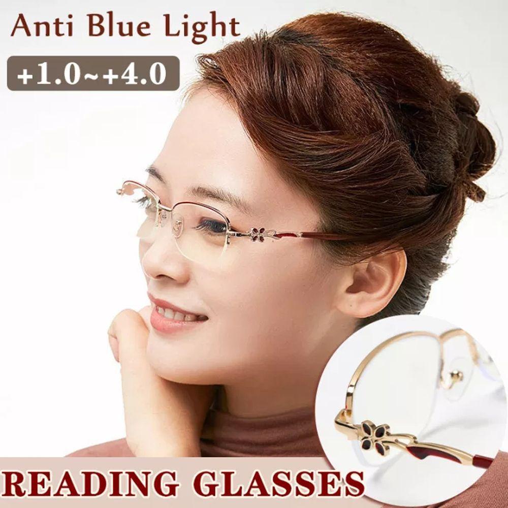 Kính Chống Mệt Mỏi Gọng Kim Loại Màu Sắc Đỏ Thời Trang Cho Nữ MXMUSTY