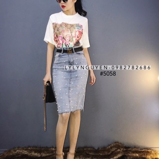 Chân váy jeans ngọc cao cấp hot hit