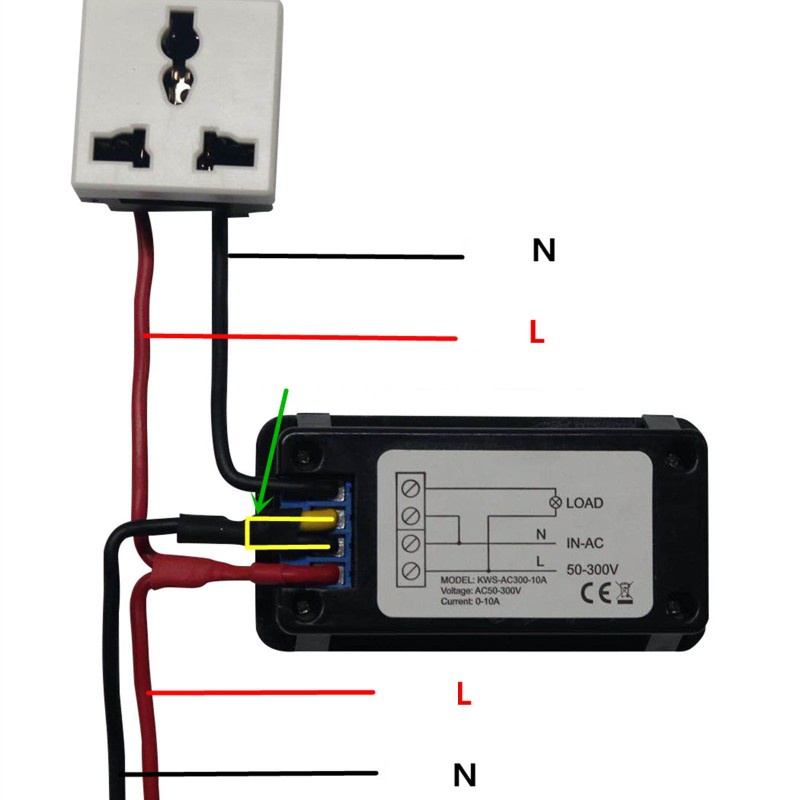 Đồng hồ đo điện áp dòng điện công suất nguồn năng lượng AC 50-300V màn hình LCD kỹ thuật số có chức năng cài đặt lại