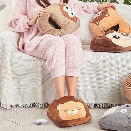 Túi sưởi ấm chân cắm điện hình thú giữ nhiệt YUDA túi sưởi ấm chân tay sạc điện hàn quốc mùa đông giữ ấm tốt