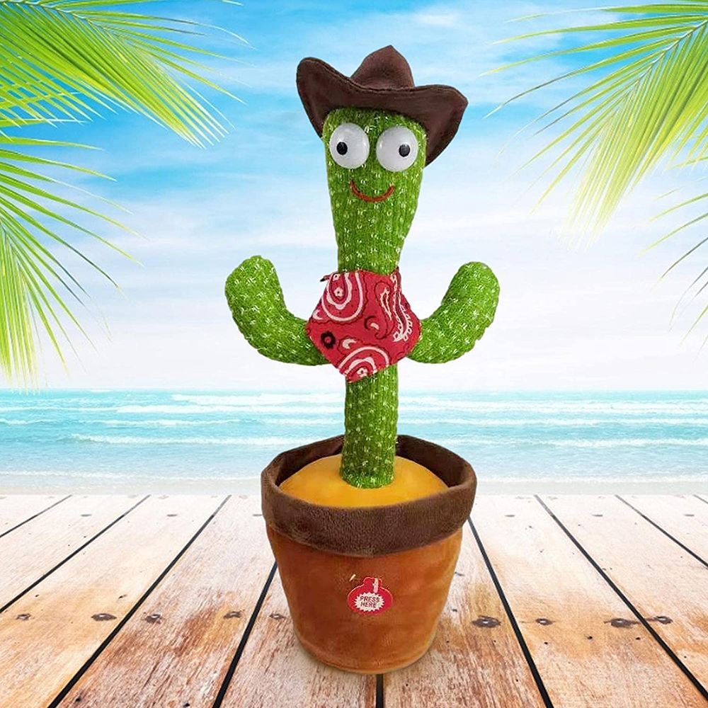 DAPHNE 120 Songs Cactus Shaking Toy Singing For Kids Funny Early Childhood Education Plush Shaking Repeat What You Say Luminous Electronic Battery Operated