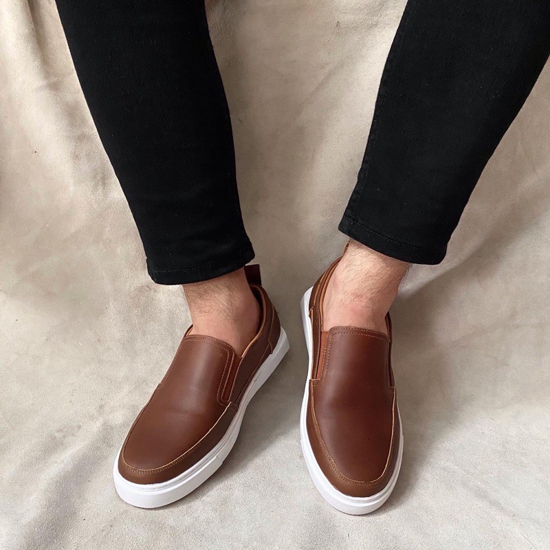 Giày lười da bò thật nam Slip on TEFOSS HN747 nhiều màu size 38-44 cao cấp