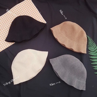 Mũ cói heominhon vành nhỏ , nón bucket nữ ulzzang nhiều màu
