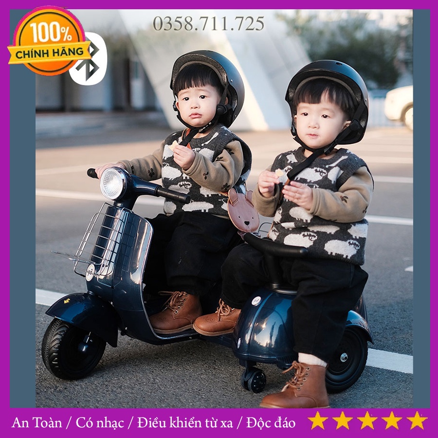 Xe điện trẻ em 3 bánh có thùng bên hông cho trẻ em, đồ chơi vận động cho bé an toàn