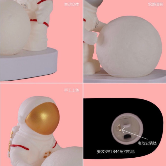 [Hàng mới về] Đèn ngủ Phi hành gia ôm mặt trăng trang trí phòng ngủ, nhà cửa - Đèn ngủ Decor