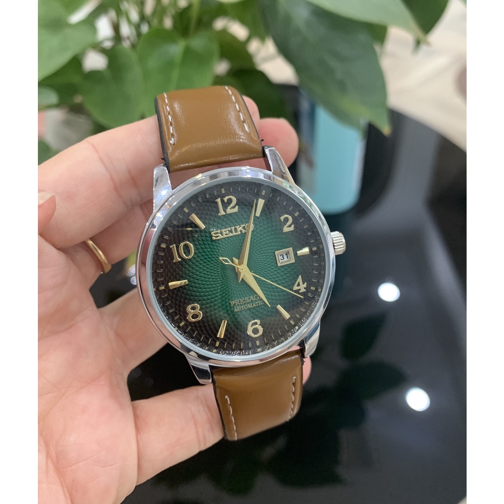 Đồng Hồ Nam SEIKO Máy Pin Dây Da (Vàng)