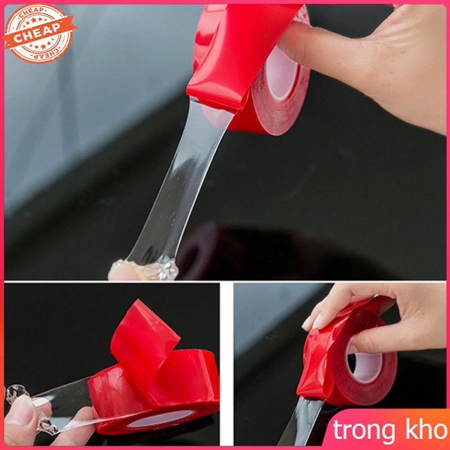 Cuộn băng keo hai mặt 300cm bằng silicon trong suốt độ dính cao không để lại dấu vân tay chất lượng cao