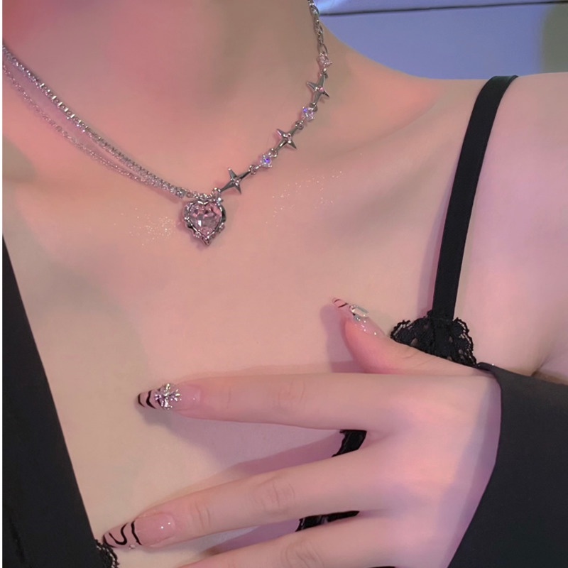Vòng cổ Mặt Trái Tim Phong Cách Harajuku Ngọt Ngào Siêu Nữ Tính