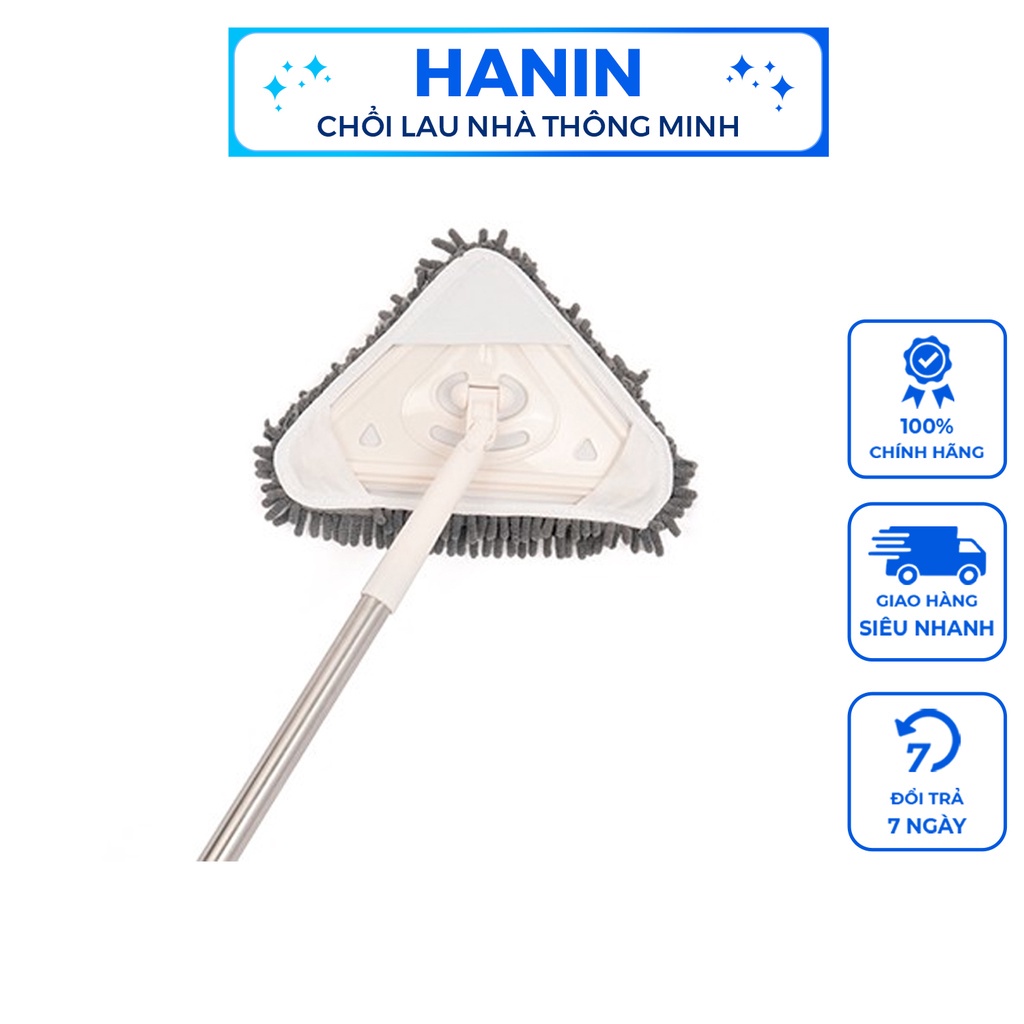☾◙✇Cây Lau Nhà Tam Giác Xoay 180 Độ, Cán Dài 2M Sạch Mọi Góc - Chổi Đa Năng Cỡ Lớn