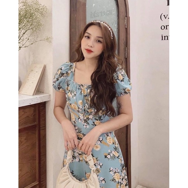 bán sỉ VÁY HOA DÚM NGỰC ĐAI EO🌷