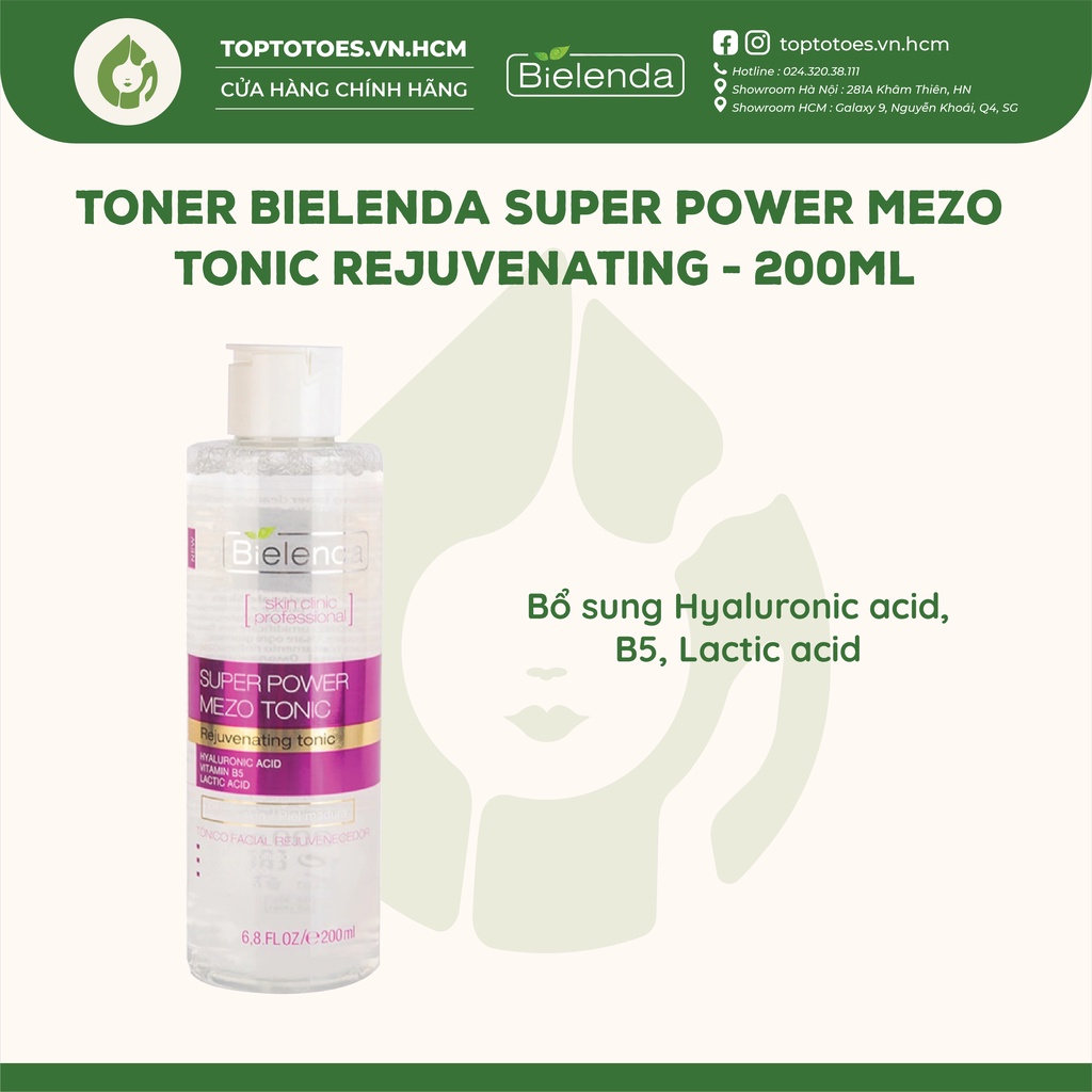 Toner &amp; Kem dưỡng Bielenda Rejuvenating Mezo Skin Clinic dưỡng ẩm sâu, phục hồi &amp; trẻ hoá da