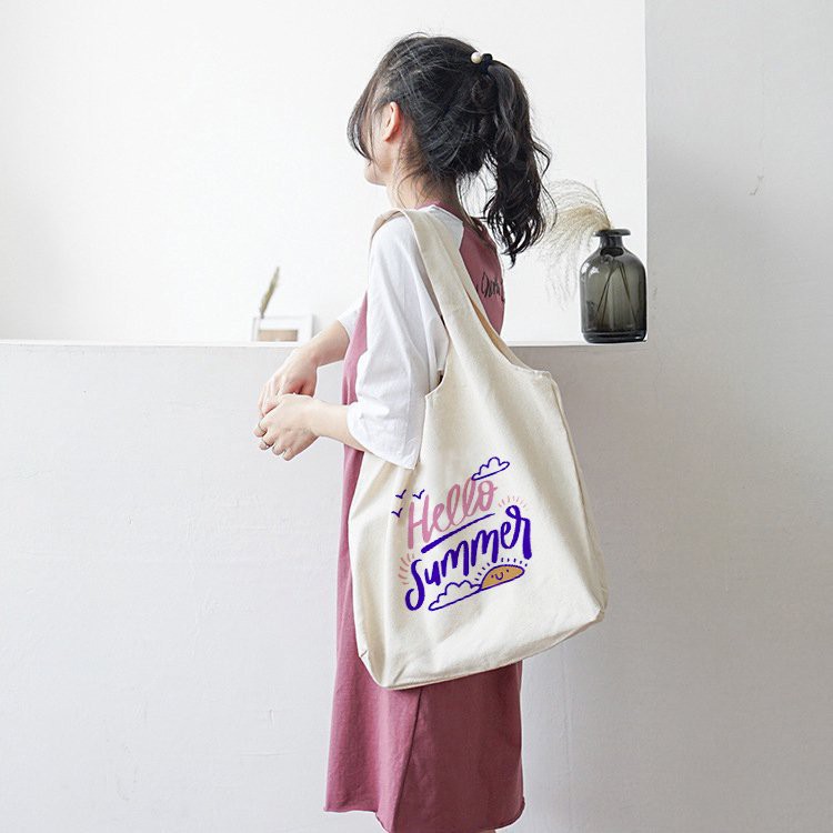 Túi Ulzzang Nữ [ZCrush] Túi Vải Đeo Vai Phong Cách Nhật Bản Cao Cấp - Canvas Tote In Hình Đáng Yêu