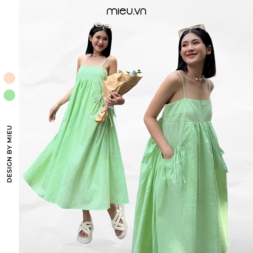 Đầm maxi nữ MIEU dáng xoè 2 dây với thiết kế túi nhúng MIEU - JJL25