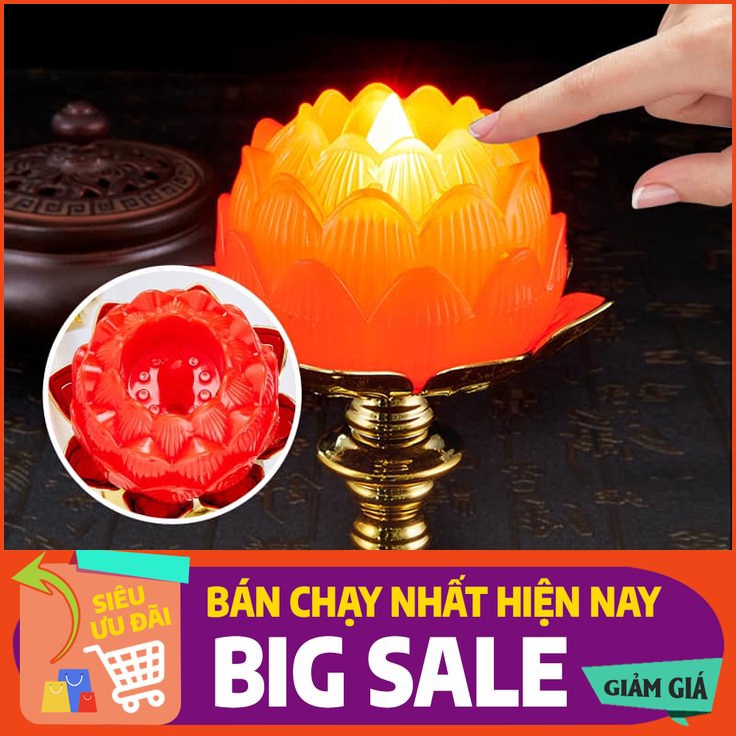 Bộ Đèn thờ vĩnh cửu, sử dụng pin, kiểu đèn dầu rất đẹp, dùng để bàn thờ, thờ phật, bóng led tiết kiệm pin