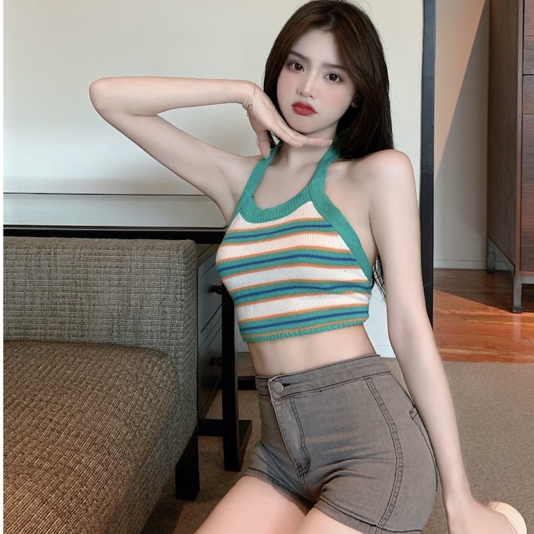 Áo Thun Không Tay Hở Lưng Thời Trang Cho Nữ