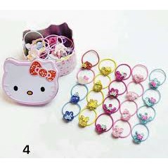 Hộp 40 dây buộc tóc kitty cho bé yêu