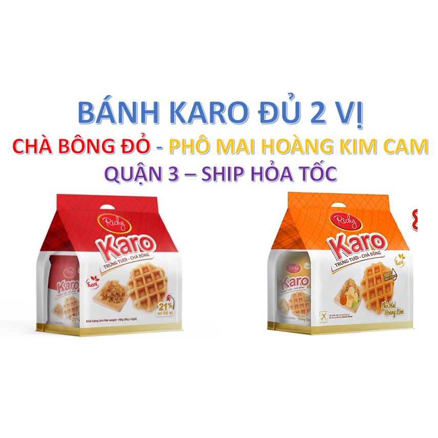 [Q.3] QUẬN 3 [HỎA TỐC] [RẺ NHẤT SHOPEE] MỘT TÚI BÁNH KARO TRỨNG CHÀ BÔNG TƯƠI PHƠ MAI RICHY 2 VỊ LOẠI DATE MỚI NHẤT