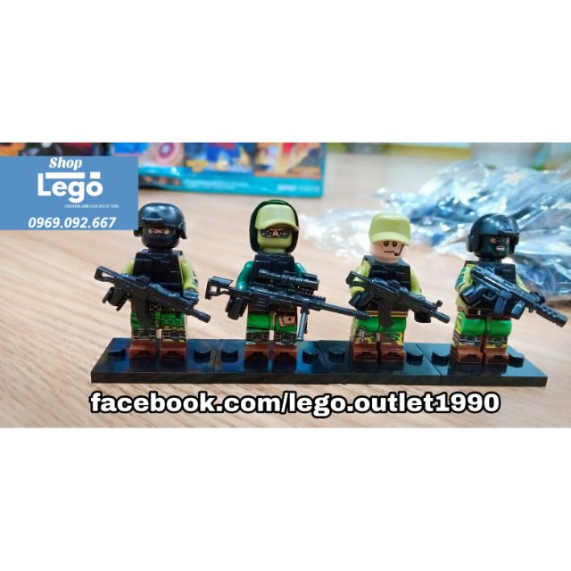 Xếp hình biệt đội đặc nhiệm Spetnazt phản ứng nhanh Swat Nga Lego Minifigures Decool 304 307