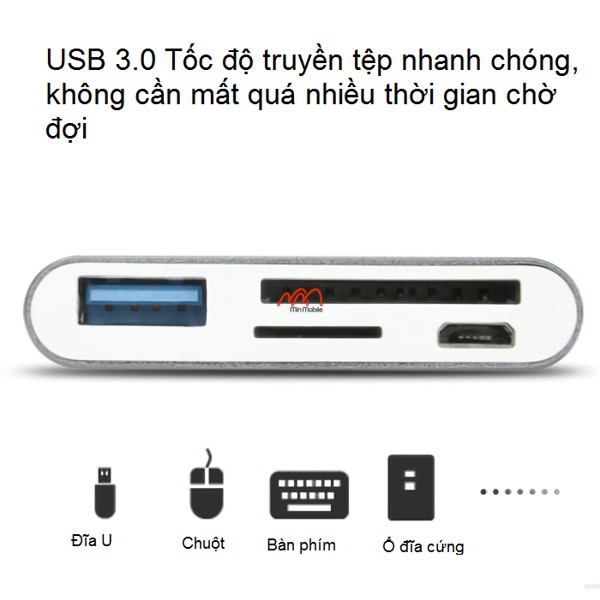 Đầu đọc thẻ nhớ cổng Type C hiệu KingMa