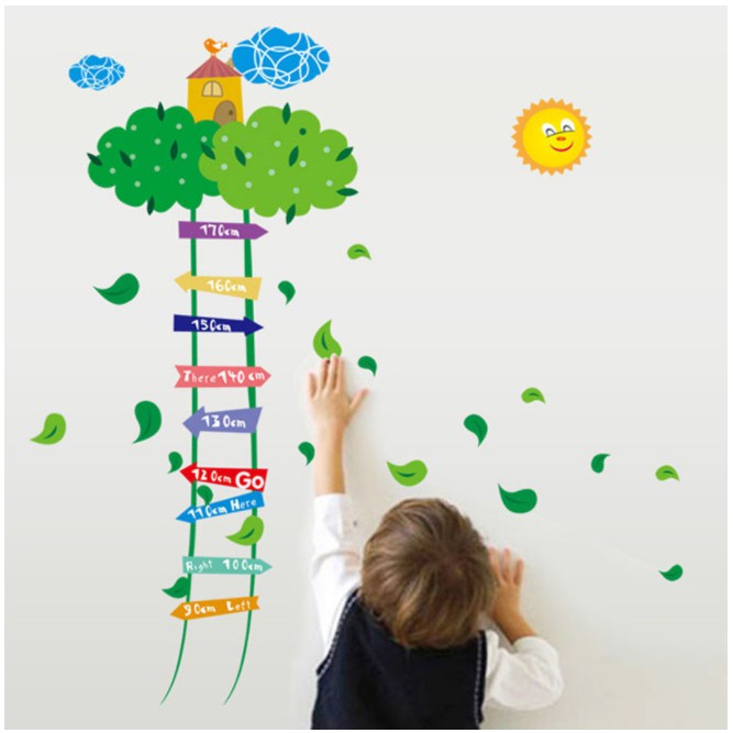Decal dán tường thước đo cầu thang