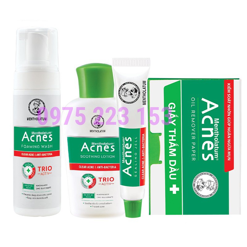 Bộ 4 sản phẩm giúp sạch mụn Acnes dành cho da dầu và da mụn