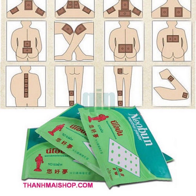 20 goi Cao dán giảm đau Neobun thái lan mẫu mới