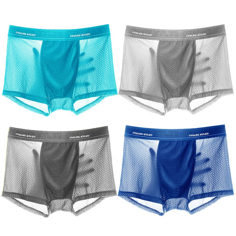 Fugui Bird Ice Silk Quần lót nam Boxer kháng khuẩn Mùa hè đùi thoáng khí cho bé trai