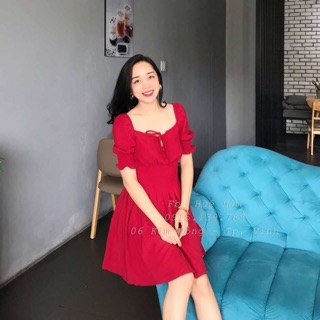 Váy xếp ly dây rút ngực