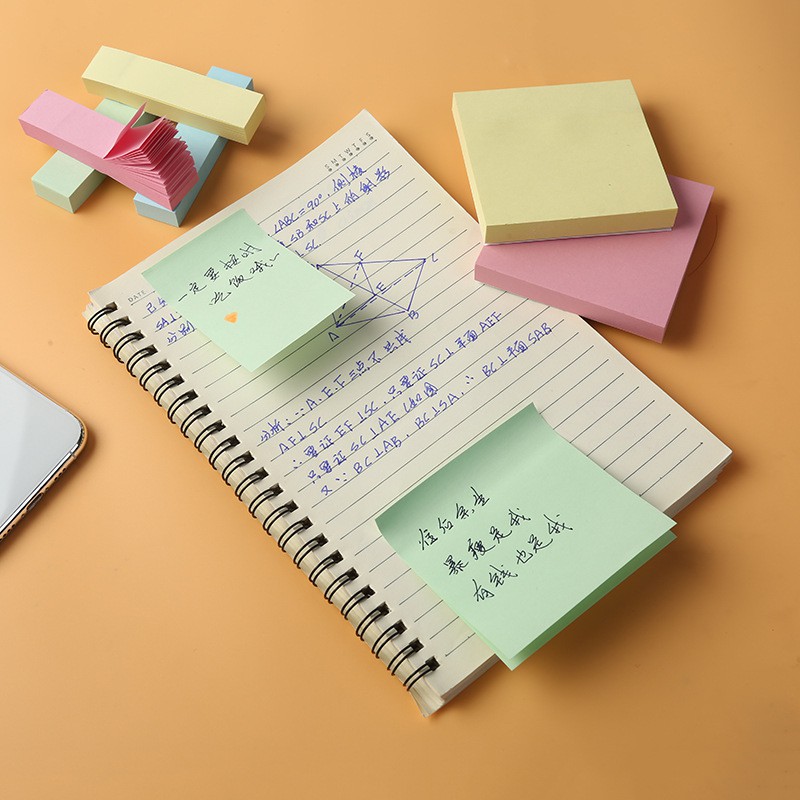 Tập 100 tờ giấy note ghi chú dày mịn Sticky Note 4 màu