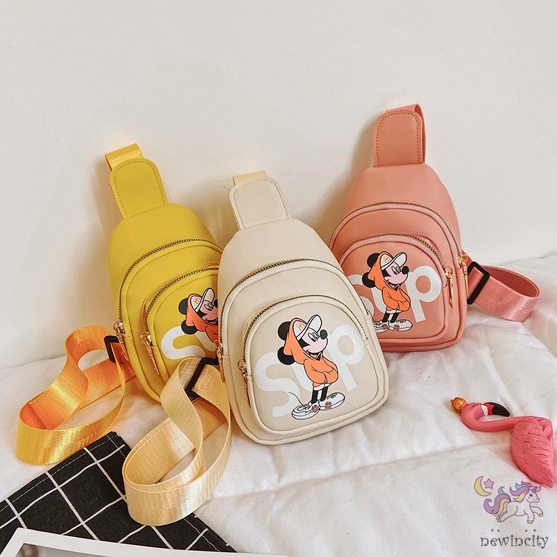 Túi Đeo Chéo Hình Chuột Mickey Xinh Xắn Cho Bé Gái