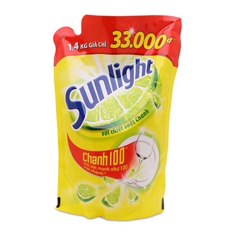 Nước Rửa Chén Sunlight Chiết Xuất Chanh Dạng Túi (1.35l)